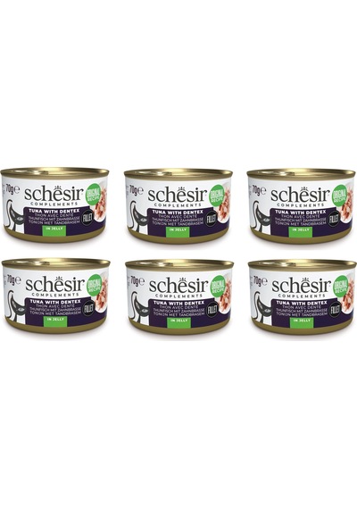 Schesir Ton Ve Sinarit Jöleli Tamamlayıcı Kedi Konservesi 70 Gr. X 6 Adet