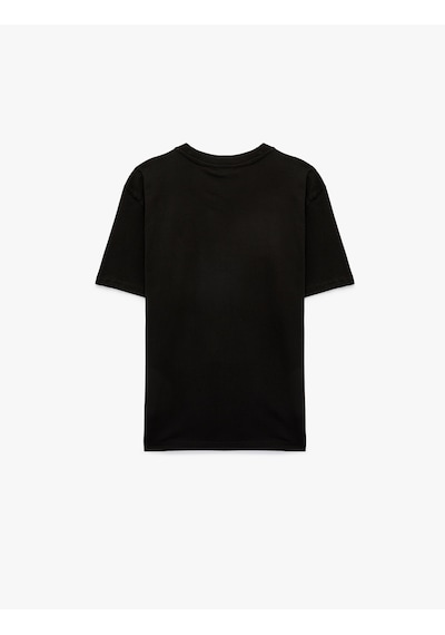 Koton Regular Fit Bisiklet Yaka Pamuklu Basic Kısa Kollu Tişört Siyah 6sam10011mk