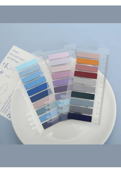 Sticky Notes Şeffaf Renkli Yapışkan Not Kağıtları Defter Yer İmleri Etiket Ayraç 10 Renk 200 Yaprak Gökkuşağı Serisi Altın Çağ