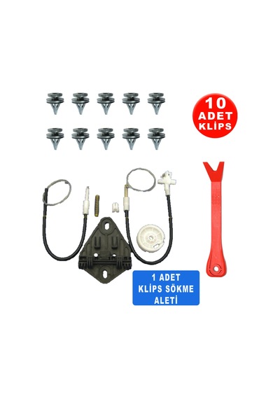 Renault Megane 1 1996-2003 7700834342 Sağ Arka Cam Kriko Tamir Seti