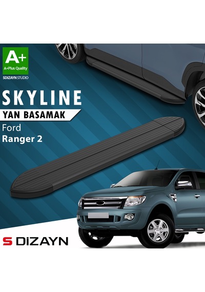 S-dizayn Ford Ranger 2 Skyline Siyah Yan Basamak 193 Cm 2006-2013 A+ Kalite