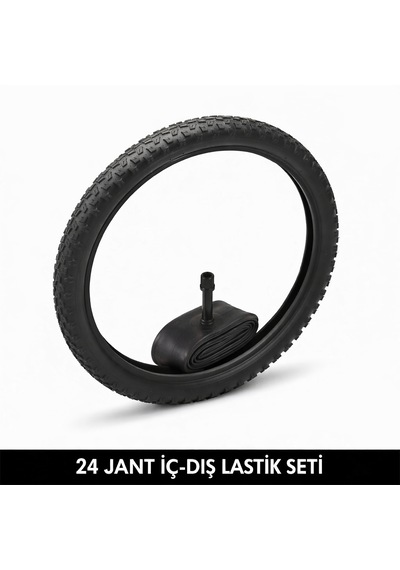 24 Jant Bisiklet İç Dış Lastik Seti - 24x1.95 Dış Lastik + İç Lastik Oto Kalın Sibop