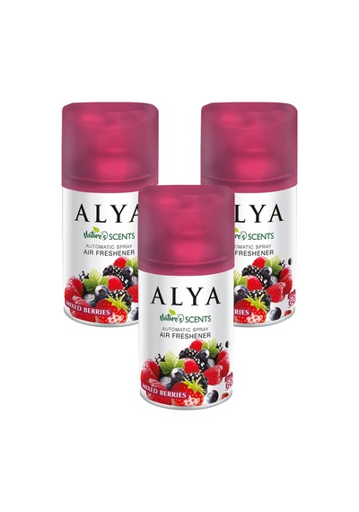 Alya Nature's Scents Mixed Berries Karışık Kırmızı Meyveler Oda Kokusu Yedek Makine Spreyi 3 x 250 ML