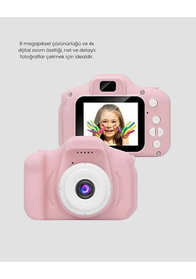 Pembe Mini 1080p Hd Çocuk Kamera - 8mp, Video Kaydı,tf Kart Destekli