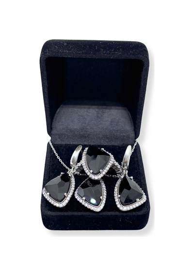 Oya Silver Beyaz Taşlı Gümüş Set&takım