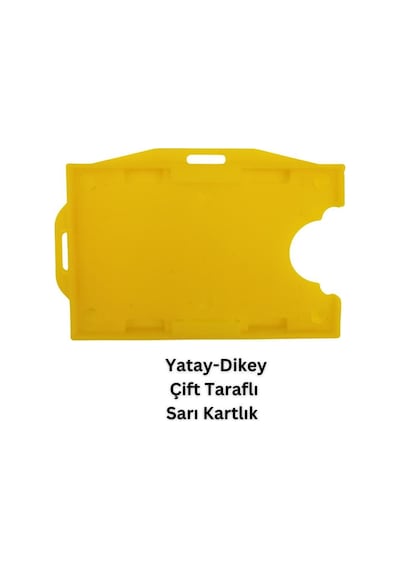 Sarı Yatay Dikey Çift Taraflı Kart Koruyucu