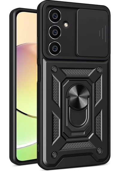 Newface Samsung Uyumlu Galaxy A15 4g Kılıf Pars Lens Yüzüklü Silikon - Siyah Resimdeki