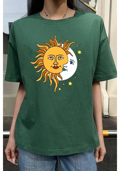 Unisex Larks' Tongues In Aspic Baskılı Tasarım Tshirt Yeşil