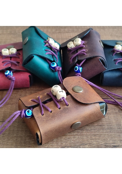 Sumerian Leather Craft Deri Sigara Kılıfı Kişiye Özel Taba