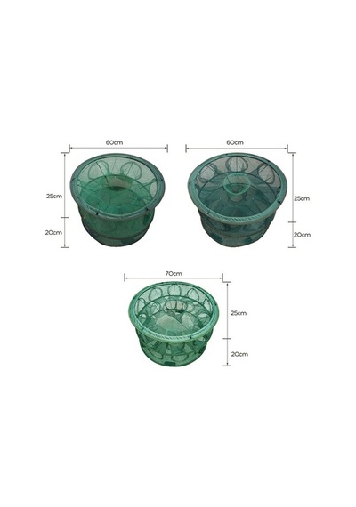 Novahub Balıkçılık Ekipmanı Ağ Karides Kafesi Kafes Elle Atma Otomatik Katlayan Yuvarlak Kafes, Küçük Boy