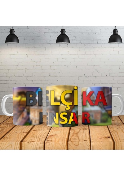Belçika Kişiye Özel Baskılı Yeni Tasarım Sihirli Kupa Bardak Özel Kutusunda Çok Renkli