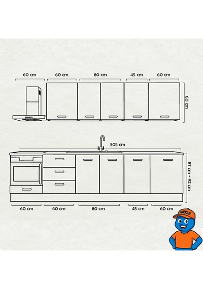 300 Cm Mutfak Dolabı Mdf Kapak Tezgah Dahil Yrkn305 101 Kırmızı 300 Cm Mutfak Dolabı Mdf Kapak Tezgah Dahil Yrkn305 101 Kırmızı
