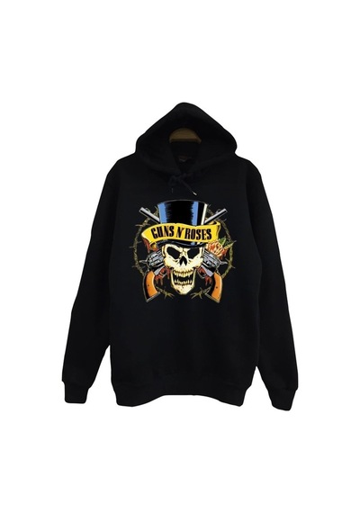 Guns N Roses Baskılı Sweatshirt Siyah