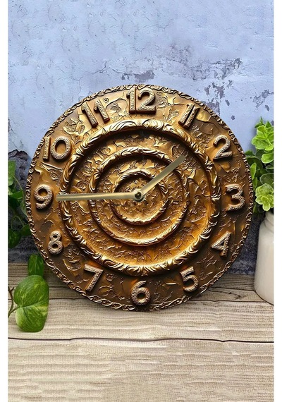 Altın Spiral Lüks Görünümlü 3d Mdf Duvar Saati Sdw278 Renkli