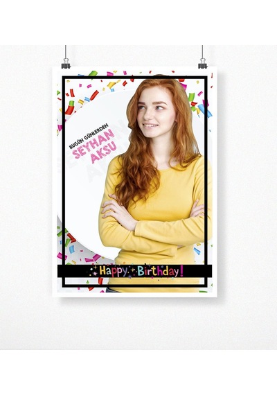 Bk Gift Kişiye Özel Doğum Günü Afiş Poster 50 X 70 Cm. 3
