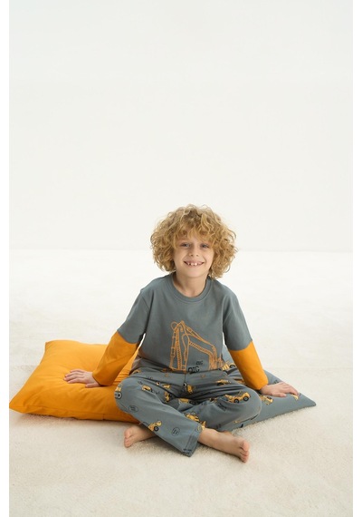Sevim Erkek Çocuk Uzun Kol Yeşil Pijama Takım C4t2n7o8 001