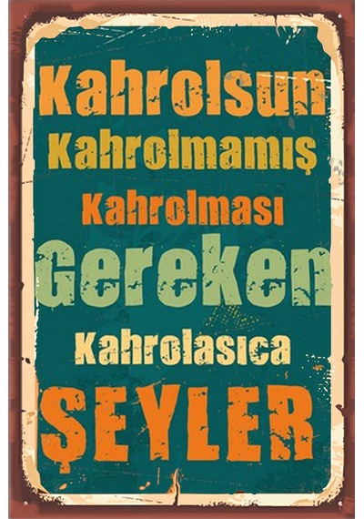Yazılı Retro Ahşap Poster Renkli - 640246350 Renkli