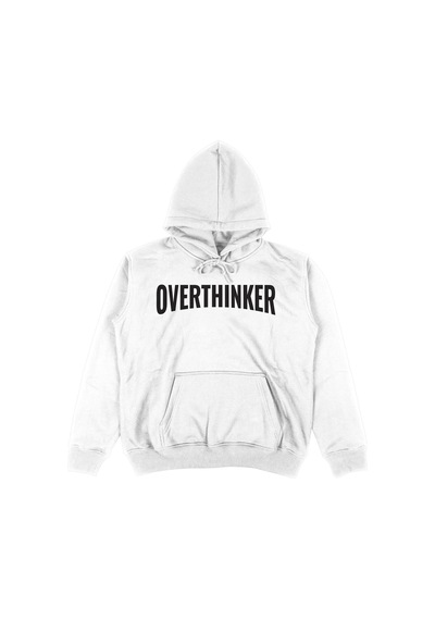 Startmore Adrift Overthinker Beyaz Oversize Unisex Kapüşonlu Sweatshirt Hoodie Beyaz