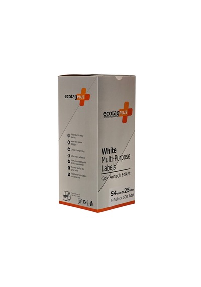 Ecotagplus Dymo Muadili Etiket - 54 Mm X 25 Mm - 5 X 500 Adet - Eko Paket - 11352 1