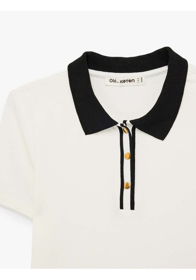 Koton Biyeli Ekru Kadın T-shirt 6sal10194ık Ekru