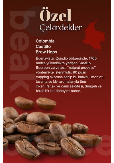 Colombia Brew Hops Çekirdek Kahve 250 Gr , %100 Arabica Çekirdek Kahve