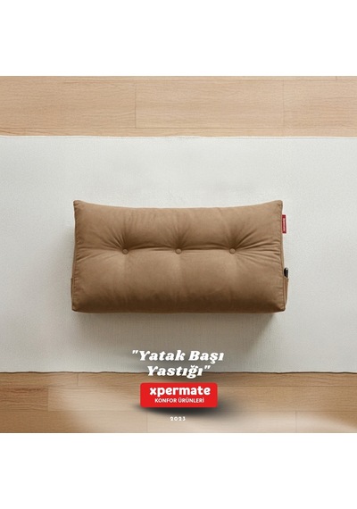 Yatak Başı Yastığı Sırt ve Bel Destek Yastığı 120 CM Yaslanma ve Dinlenme Yastığı Kahverengi