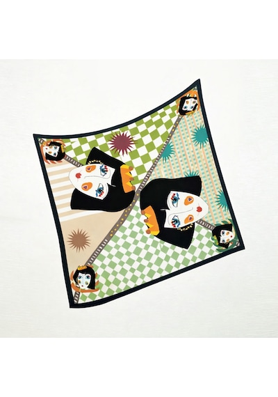 Tarzını Seç Yeşil Queen Fular / Bandana / Aksesuar / Şal / Eşarp 70x70