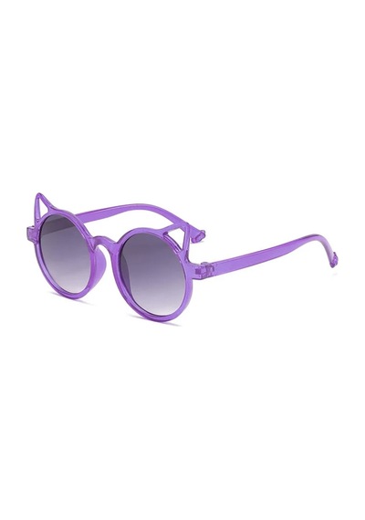 Dabify Mor Kemik Çerçeve Kedi Tasarım Vintage Retro Unisex Çocuk Güneş Gözlüğü