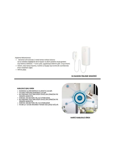 Ev Ve İş Yeri Akıllı Güvenlik Alarm Sistemleri Sim Kart/google Asistan/amazon Alexa/tuya Smart Ekstra Plus Set