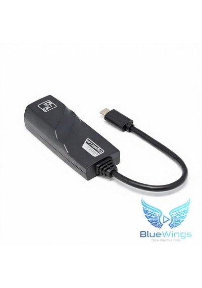 Blue Wings Usb Type-c To Ethernet Dönüştürücü 1000 Mbps Usb 3.0 Gigabit Lan Adaptör Apple Uyumlu Macbook, Laptop, Tablet  Hızlı Internet Adaptörü
