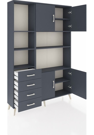 Arges Dolap 8 Raflı 4 Çekmeceli 4 Kapaklı 132x30x195 Antrasit-antrasit/antrasit Antrasıt/antrasıt Arges Dolap 8 Raflı 4 Çekmeceli 4 Kapaklı 132x30x195 Antrasit-antrasit/antrasit Antrasıt/antrasıt