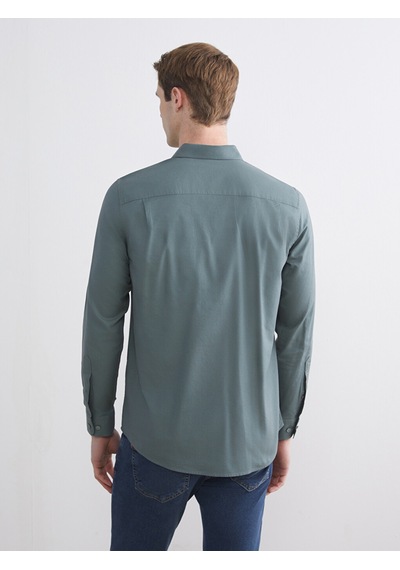 Lcwaıkıkı Classic Yeşil Regular Fit Uzun Kollu Oxford Erkek Gömlek