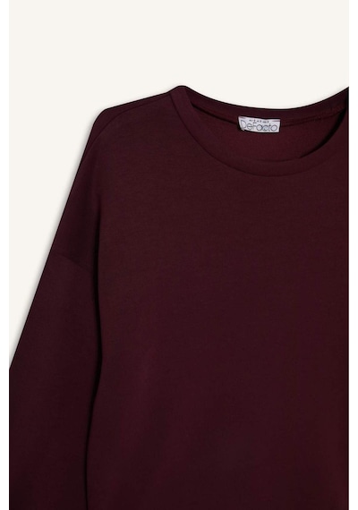 Defacto Bisiklet Yaka Modal Sweatshirt G2913ax25aubr115 Bordo