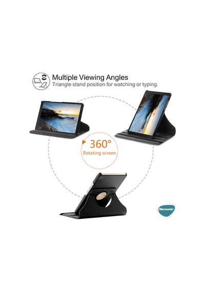 Microsonic Samsung Uyumlu Galaxy Tab A7 T500 Kılıf 360 Rotating Stand Deri
