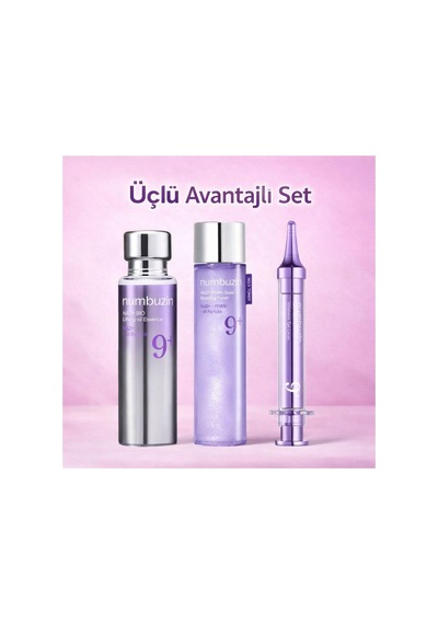 No.9 Üçlü Avantajlı Set, Toner Sıvı - Essence Serum Benzeri - Göz Kremi