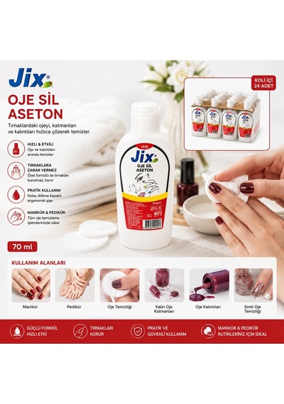 Jix Oje Sil Aseton 70ml - 24'li Paket