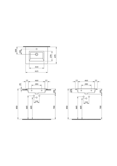 Bocchi Milano Etajerli Lavabo 60 CM Mat Kaşmir 1161-011-0126