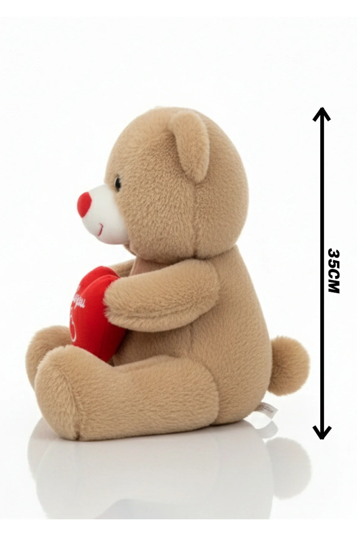Ayıcık Kalpli 35cm - Sevimli & Yumuşak Açık Kahverengi