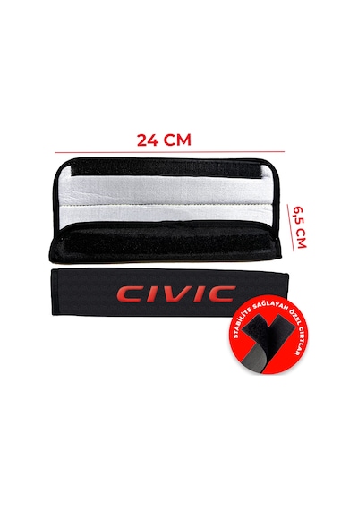 Kırmızı Civic Nakışlı Otomind Boyun Yastığı Seti