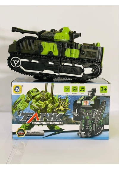 Oyuncak Robota Dönüşen Tank Sesli Işıklı Pilli Hareketli Oyuncak