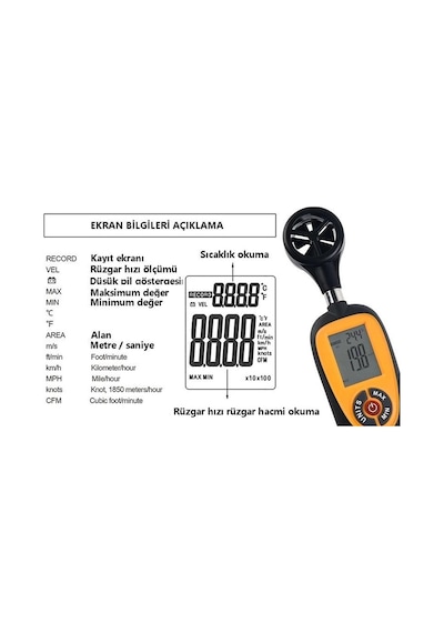 Wellhise Ht-91 Anemometre Rüzgar Ölçüm Cihazı N11.176