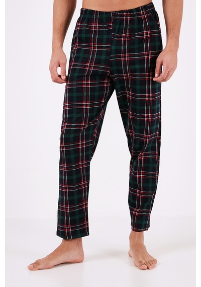 Buratti Ekoseli Pamuklu Regular Fit Kısa Kollu Erkek Pijama Takımı 6572006 Yeşil