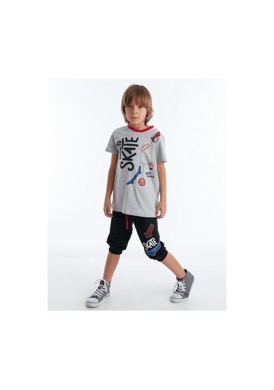 Denokids Mushi Born To Skate Erkek Çocuk Kapri Takım Çok Renkli