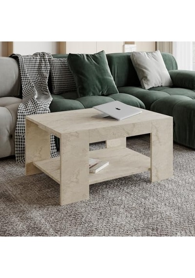 Lina Orta Sehpa Modern Minimal Tasarım, Traverten Abanoz Lina Orta Sehpa Modern Minimal Tasarım, Traverten Abanoz