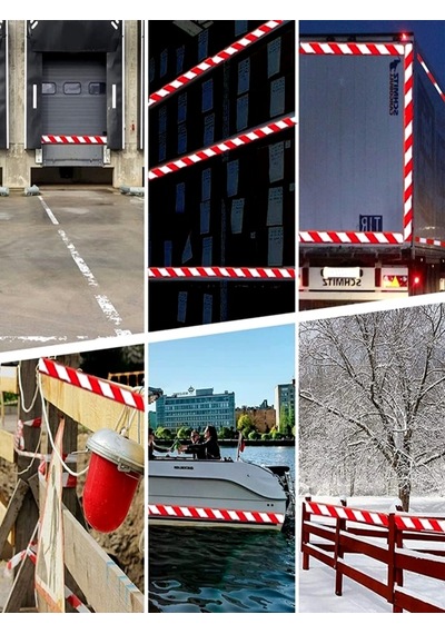 Reflektif Bant Kırmızı Beyaz 10m İkaz Bandı Kırmızı Reflektör