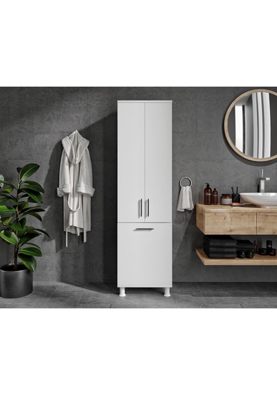 Rosepal Mobilya Sezar Kirli Sepetli Banyo Dolabı Beyaz