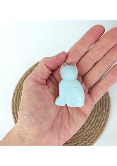 Doğal Taş Kedi 4 Cm Heykelcik Şifa Çakra Enerji Cep Koruyucu El Sanatları Ev Ofis Dekorasyonu