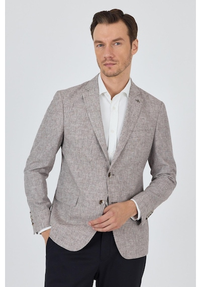 İmza Kazayağı Desen Bez Ayağı Mono Yaka Yarım Astar Keten Karışımlı 6 Drop Slim Fit Ceket 1002250102 Bej İmza Kazayağı Desen Bez Ayağı Mono Yaka Yarım Astar Keten Karışımlı 6 Drop Slim Fit Ceket 1002250102 Bej