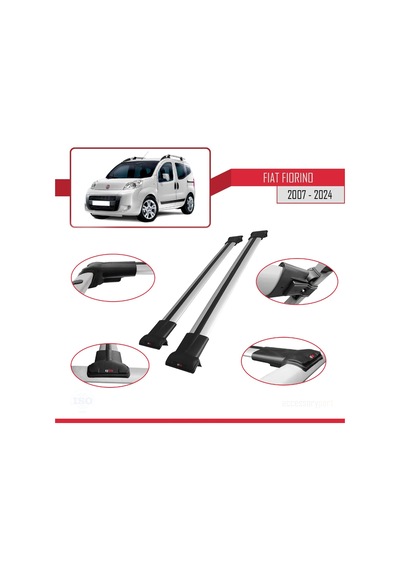Fiat Fiorino 2007 Ve Sonrası İle Uyumlu Fly Model Ara Atkı Tavan Barı Gri
