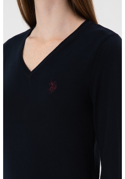 U.S. Polo Assn. Kadın Lacivert V Yaka Basic Kazak 50313590-VR033